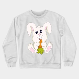 Cute Bunny With Carrot Crewneck Sweatshirt